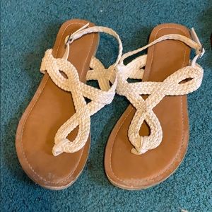 White strappy sandals